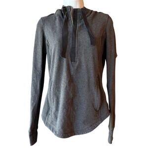 Lululemon Gray Heathered Half Zip Hoodie Pullover Long Sleeve Sweatshirt Size 6